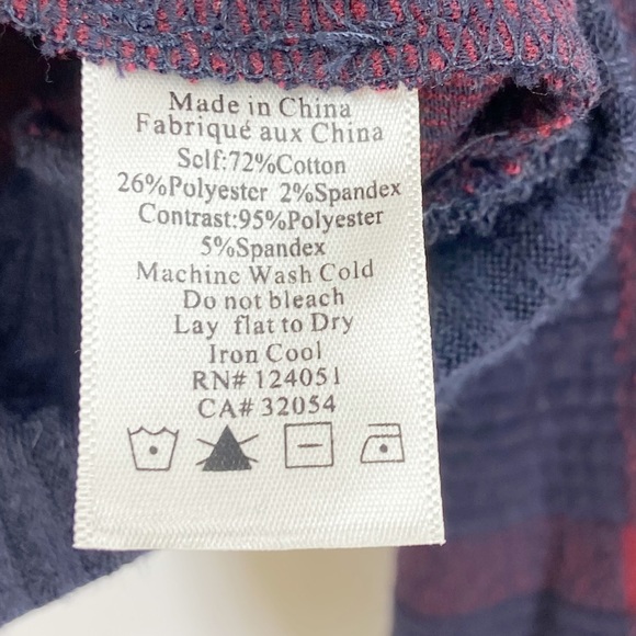 Porridge Sweatshirt Blue Red Plaid Checkered Womens Medium Crew Neck - Picture 4 of 6